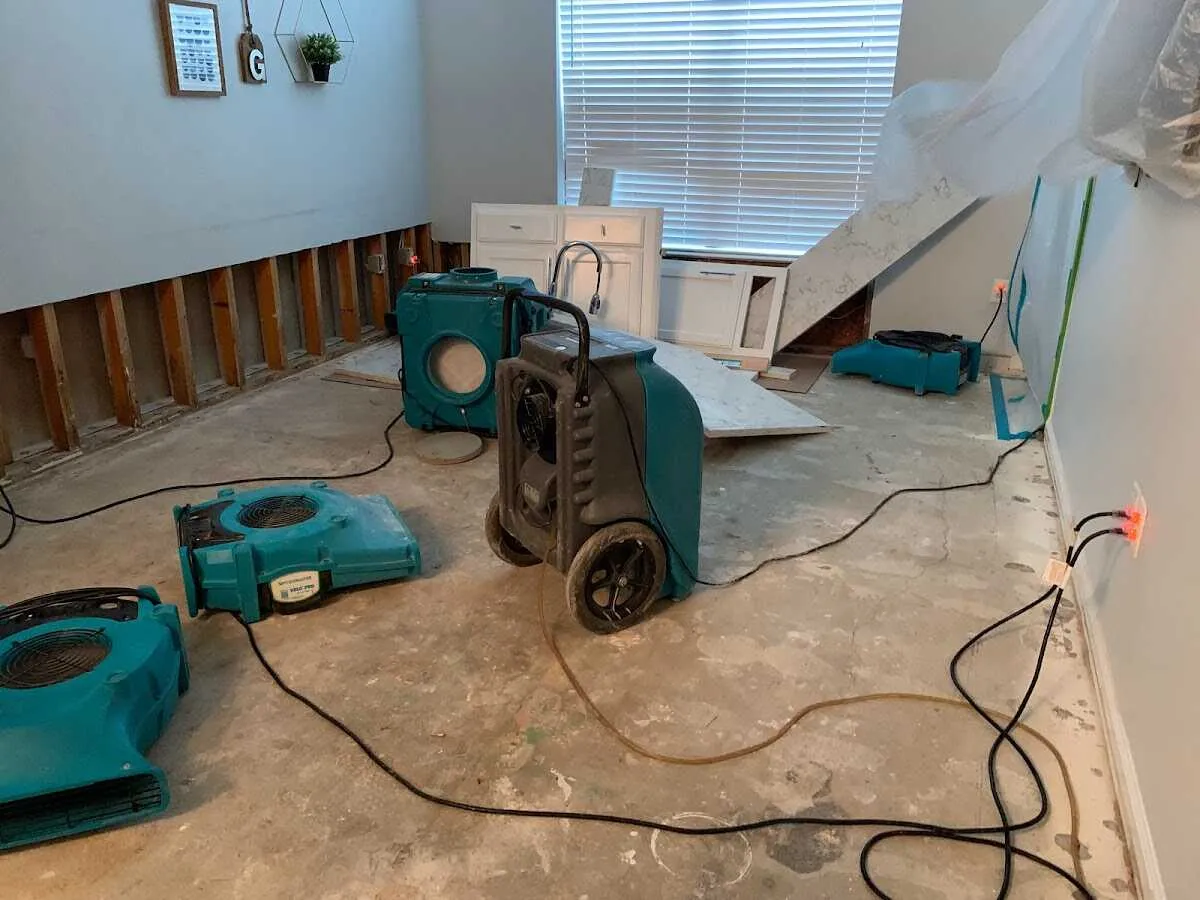 Dehumidifier in flood-cut room for Water Extraction & Removal in Petersburg
